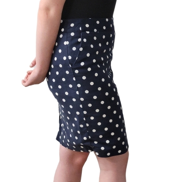 POLKA Dot Blue and White Midi Pencil Skirt Size 8 - Picture 8 of 8